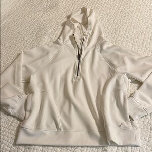Freely Ivory Half-Zip Hoodie Sweatshirt